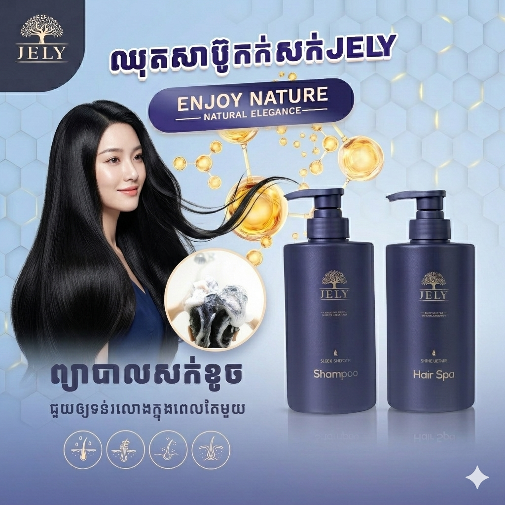 ឈុតសាប៊ូនិងស្បាសក់JELY